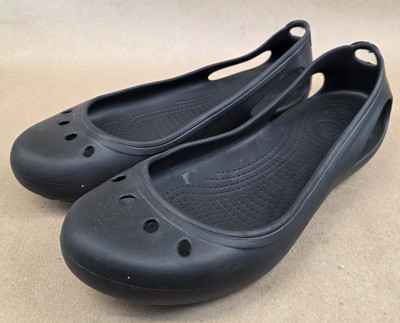 CROCS Kadee (Sz 10) Flats Women's Black Slip On Ballet Mary Jane Shoes Slippers