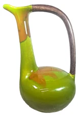 VINTAGE MidCentury Jaru Pottery Vase California Bird Pitcher Danish Drip Glaze