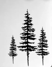 PINE TREES Vinyl Decal -Sticker for SUV Car Truck Bumper Wall Window