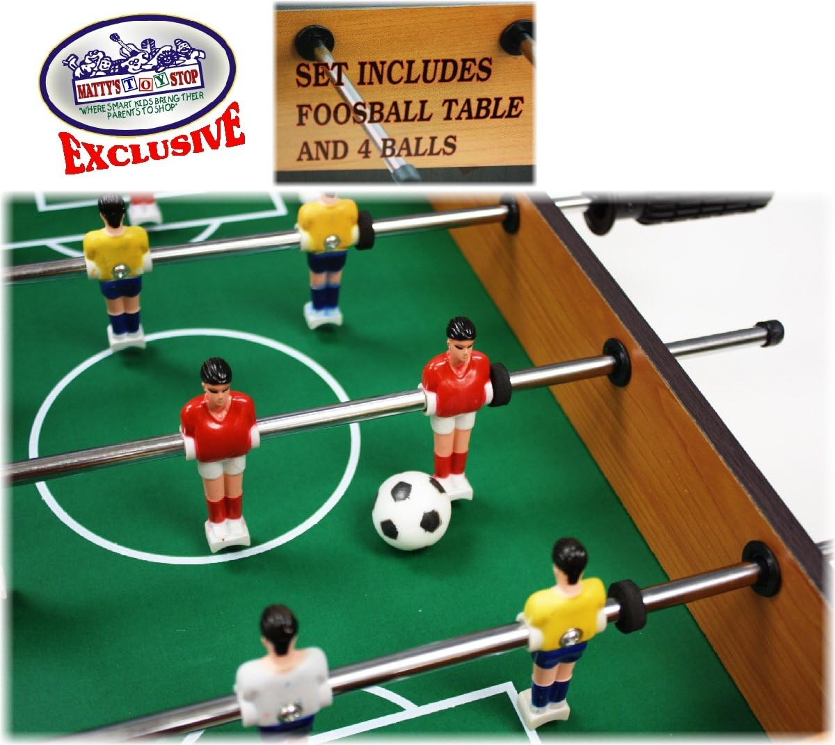 Deluxe 20" Wooden Table Top Air Hockey (Extra Pucks) & Foosball (Soccer