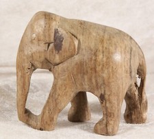 Wooden Elephant ornament wood 3 inches tall wild animal