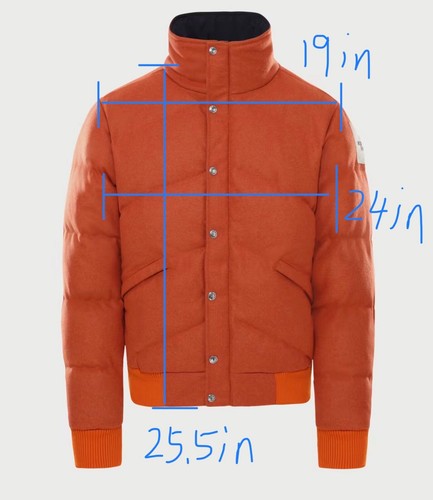 $600 The North Face Brown Label Larkspur Wool Down Bomber Jacket Heritage Orange - Picture 13 of 13