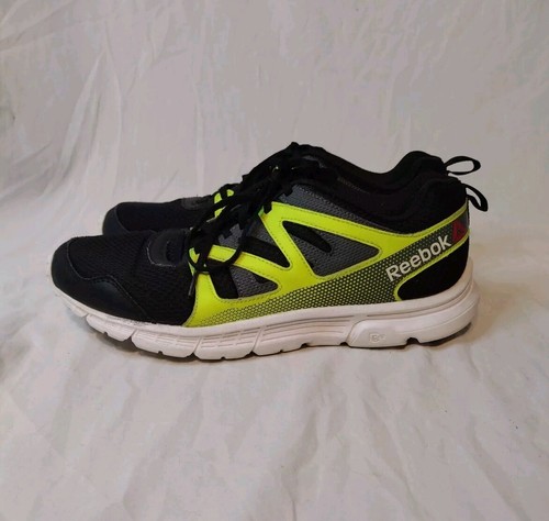 Reebok Run Supreme 2.0 Running Shoes Sneakers Mens Size 6 1/2 Black Neon Green - Picture 4 of 12