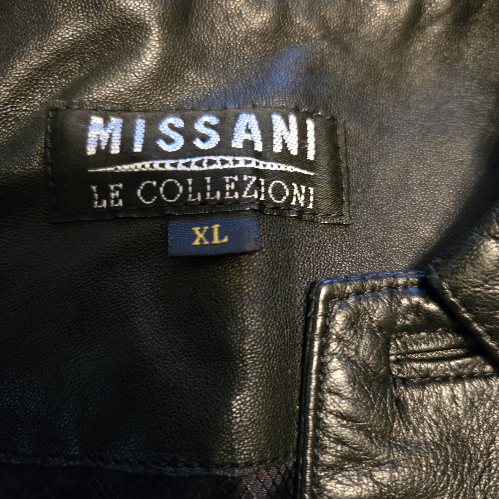 Missani Le Collezione Black Leather Large Pockets Blazer Jacket • Mens ...