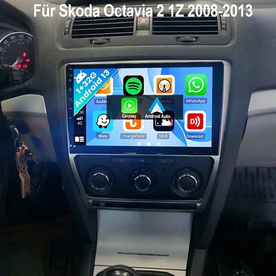 ESSGOO Für Skoda Octavia 2 2004-2013 1+32G Android 14 Autoradio Carplay BT RDS GPS Navi