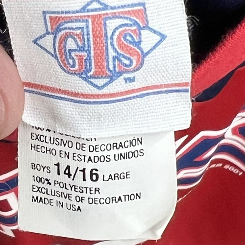 Vintage 2001 Atlanta Braves youth large 14-16 T-Shirt White Blue Red made in USA - Picture 3 of 3