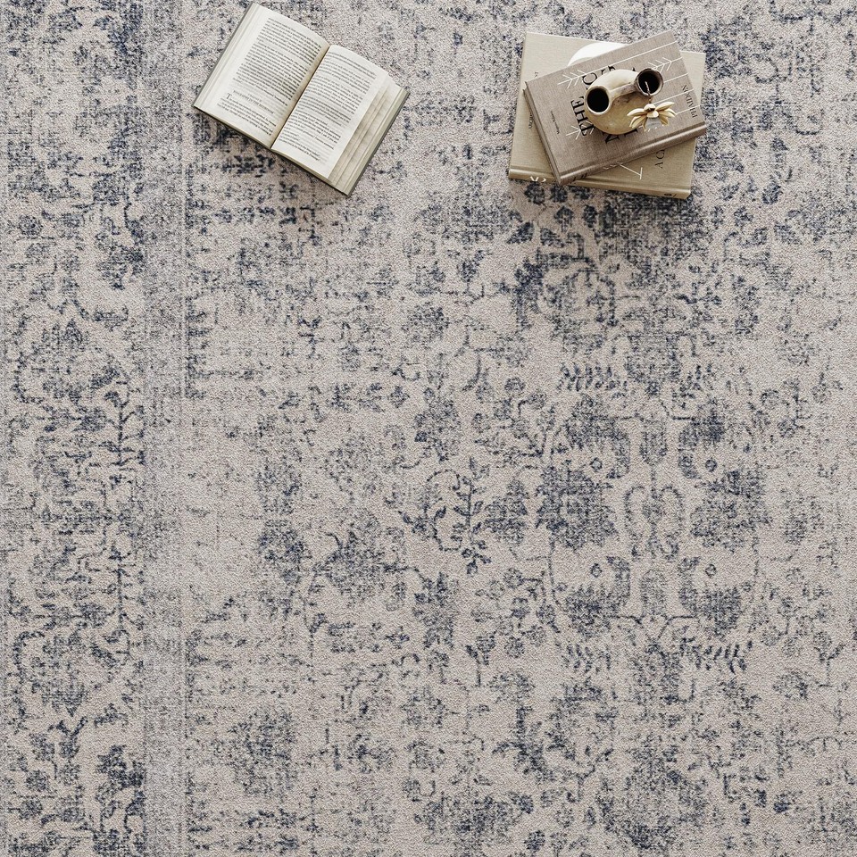 PureCozy Blue Round Rug 5ft Entryway Rug Circle Area Rug 5x5 Kitchen