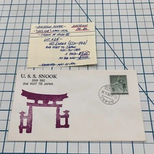Vintage FDC Cover Cachet Postage Stamp Envelope USS Sculpin SSN-590 JAPAN 1966