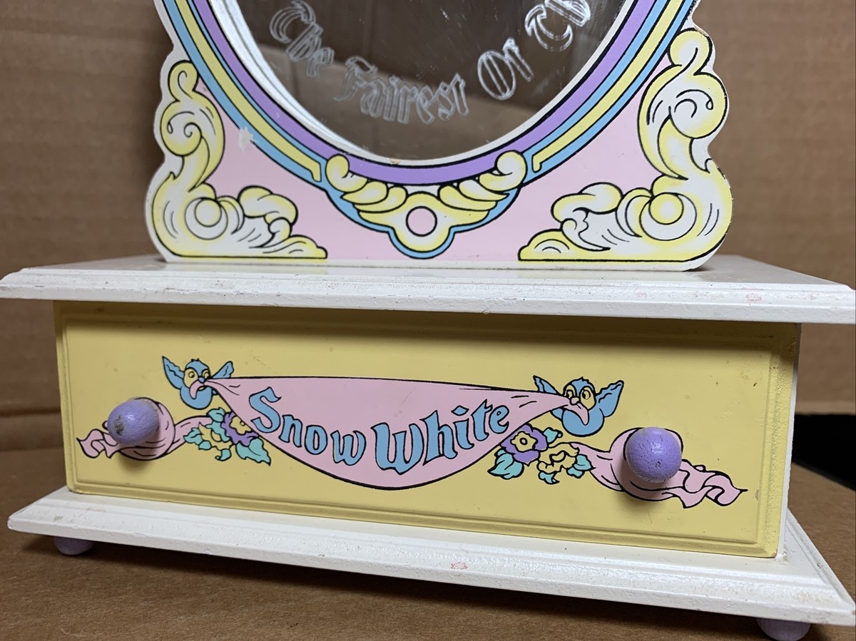 ビンテージ　アメトイ　ディズニー　白雪姫の壁掛ミラー　可愛い Vtg Schmid Disney Snow White & The Seven Dwarfs MAGIC MIRROR MUSIC