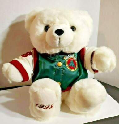 Kmart 1998 Team Santa Christmas Santa Bear White Stuffed Plush