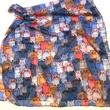 Scarf Cats Pattern Blue Multicolor Viscose  36 x 72”