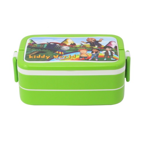 Fiambrera para niños Caja de sándwiches de plástico para bocadillos de comida Tiffin 2 capas - Imagen 22 de 44