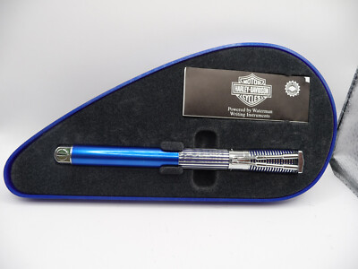 Waterman Vintage Harley Davidson Blue Rollerball Pen--new in box