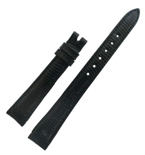 LADIES ROLEX 13mm BLACK GENUINE LIZARD LEATHER WATCH STRAP NOS