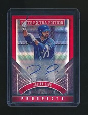 JULIAN LEON 2015 PANINI ELITE EXTRA EDITION RED PARALLEL AUTO 