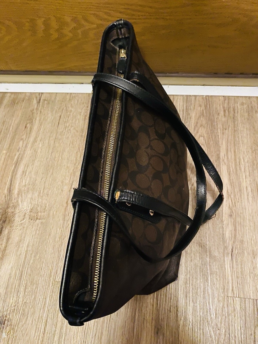 Coach New York Signature Brown/Black Coated Canvas/Leather Coach New York Signature Brown/Black Coated Canvas/Leather