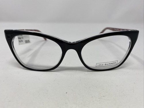 Lulu Guinness L 915 BLK 53-17-140 B:36 Black/Burgundy Eyeglasses Frame S271