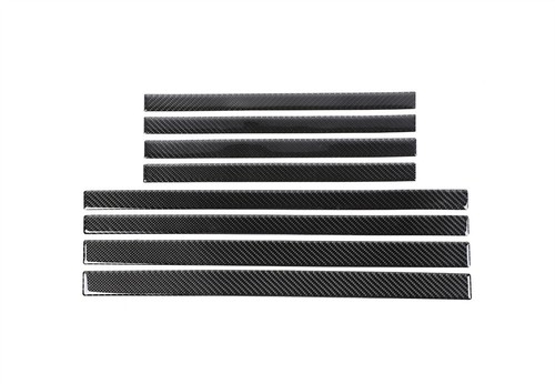 4-Piece Carbon Fiber White Door Sill Cover Set For Chevy Silverado 1500/2500/3500
