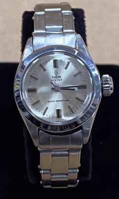 VINTAGE TUDOR OYSTER 7535/0 SILVER DIAL STAINLESS STEEL 22mm MANUAL WIND WATCH.
