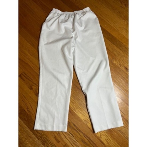 Alfred Dunner White Elastic Waist Pull On Ankle Pants Trousers Size 10
