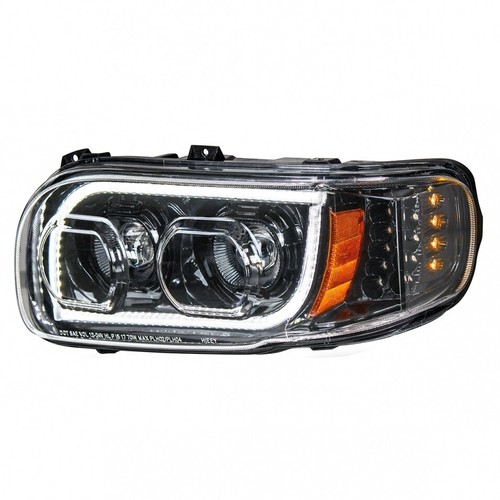 2008+ Peterbilt 388/389 Full LED Headlight w/ Position/Turn - Blackout - Driver - Picture 2 of 9
