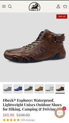 DBECK Explorer Waterproof High Top Hiking Brown Shoes  display picture 1