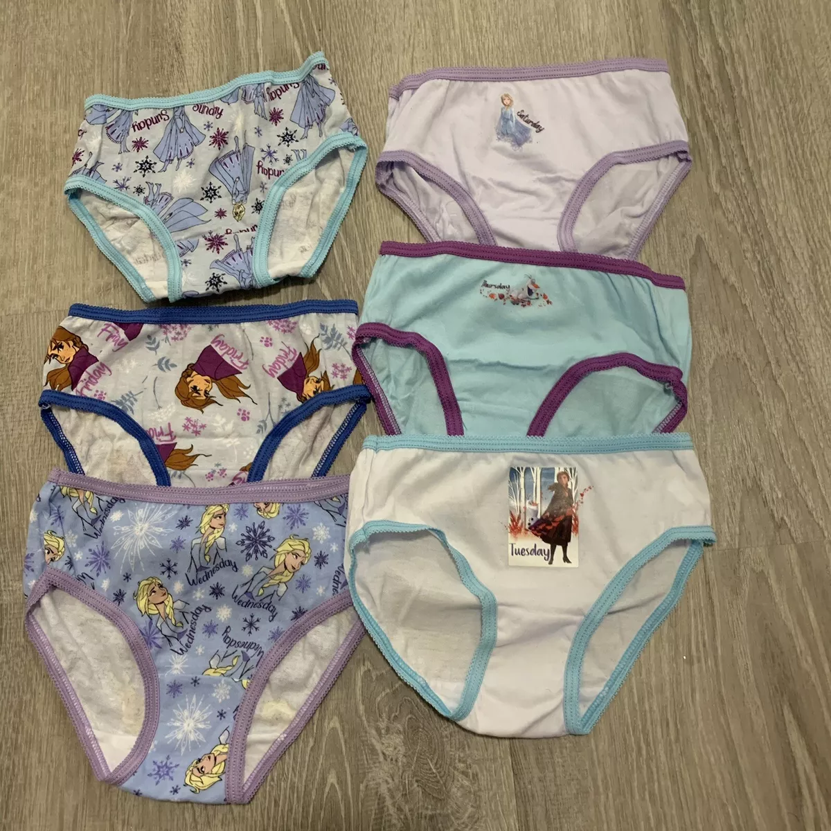 Disney Frozen 2 Girls Underwear Sz 4 Blue Purple Ana Elsa Olaf 6 Pairs New  XJ18