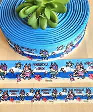 7/8 1.5" 1 YD Bluey at the Beach Grosgrain Ribbon Bluey Bingo Summertime Sand