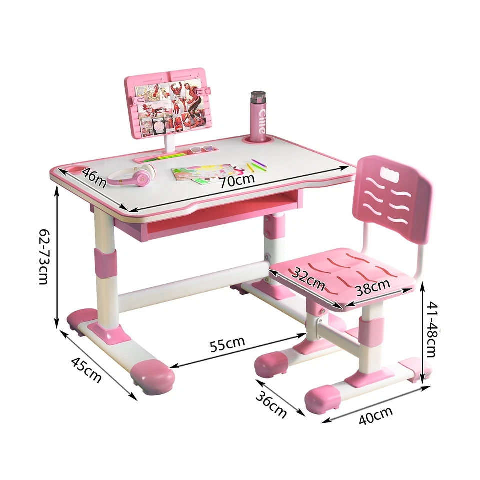Kinderschreibtisch Schülerschreibtisch Kindertisch mit Stuhl Höhenverstellbar - Bild 3 von 4