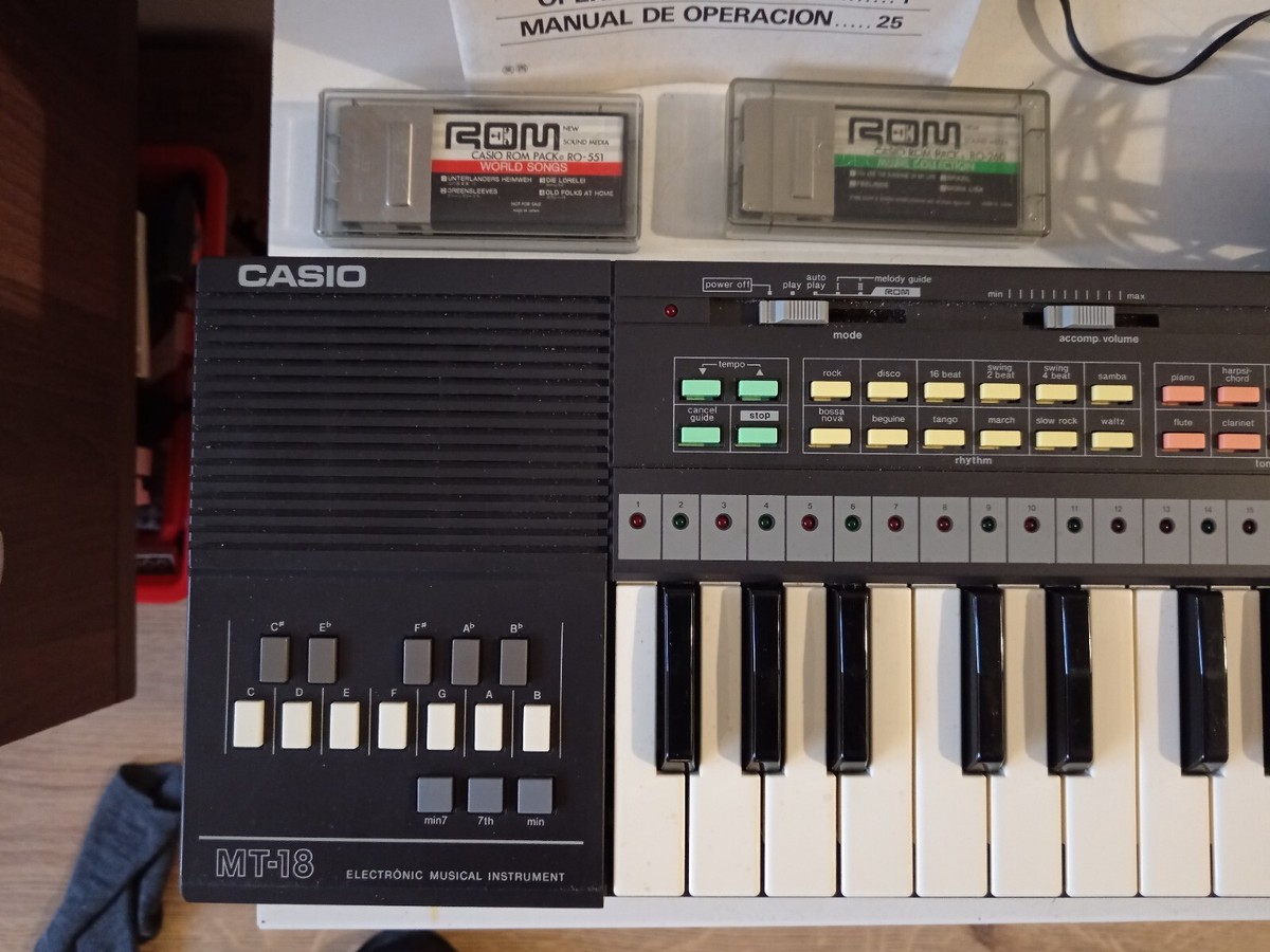 Casio Casiotone MT-18 Keyboard 3xROM Packs Boxed Power