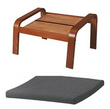 Ikea Poang Ottoman Medium Brown Hillared Beige 891 978 52 For Sale