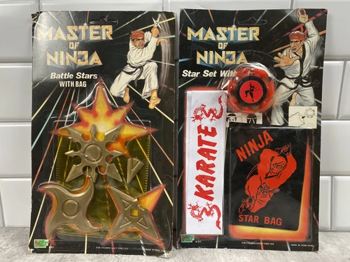 Hing Fat Master of Ninja Star Set Karate Ninja Star Lot Vintage 80s Hong Kong