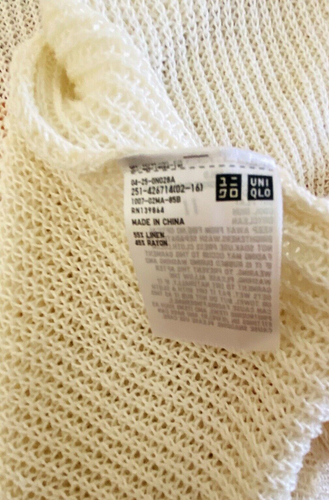 Ines De La Fressange Paris Open Weave Cream Cardigan Sz M - Picture 6 of 7