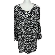 LIZ CLAIBORNE Career Women’s Pullover Top Sz 2X Multi Color Animal Print