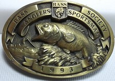 Vintage Bass Anglers Sportsman Society BASS 1993 USA Belt Buckle Fish Fishing