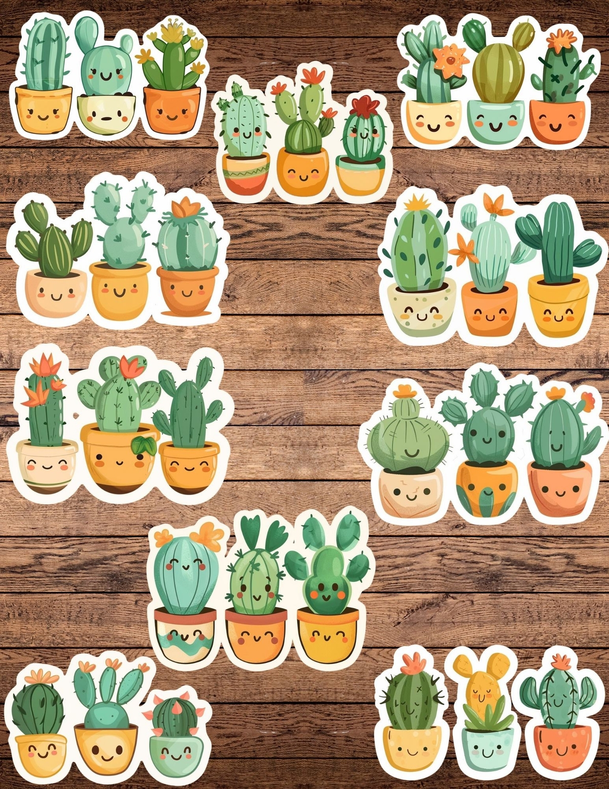 Kawaii Potted Cactus Die Vinyl Cut Stickers Notebook Laptop 