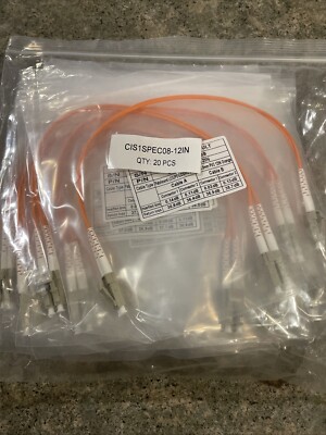 Patchcord LC/UPC-LC/UPC OM1 DX 2.0mm PVC 12'' Orange CIS1SPEC08-12IN (QTY-20)