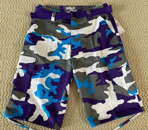 mens purple cargo shorts