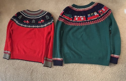 Pair Of Boden Children’s Christmas Sweaters 7-8 And 8-9 Fair Isle - Picture 5 of 6