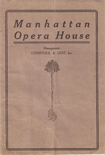 Texas Guinan "HOP O' MY THUMB" DeWolf Hopper 1913 Manhattan Opera House Playbill