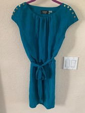 Guess Los Angeles Teal Lined Dress Size 0