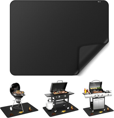 FLASLD Under BBQ Mat, 36x48 inches Large Under Grill Mats for Outdoor Grill, Dou