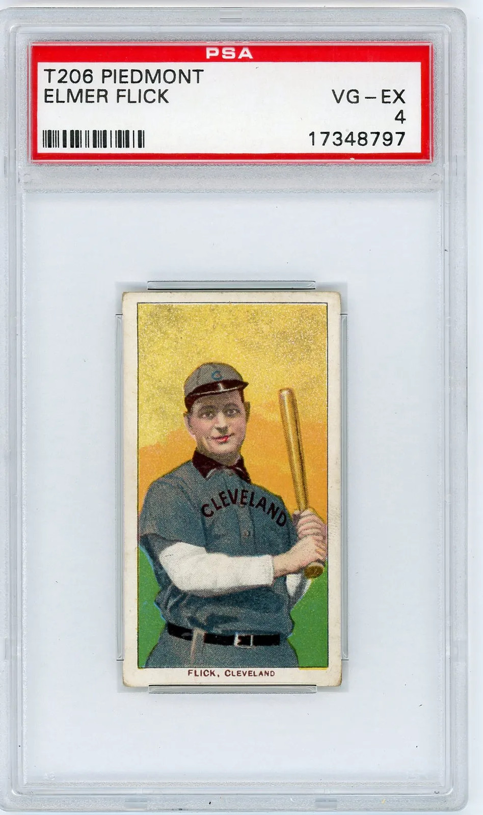 1909-11 T206 Piedmont Elmer Flick PSA 4