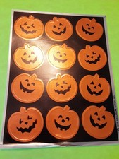 vintage Hallmark foil jack-o-lanterns Halloween sticker sheet damaged 