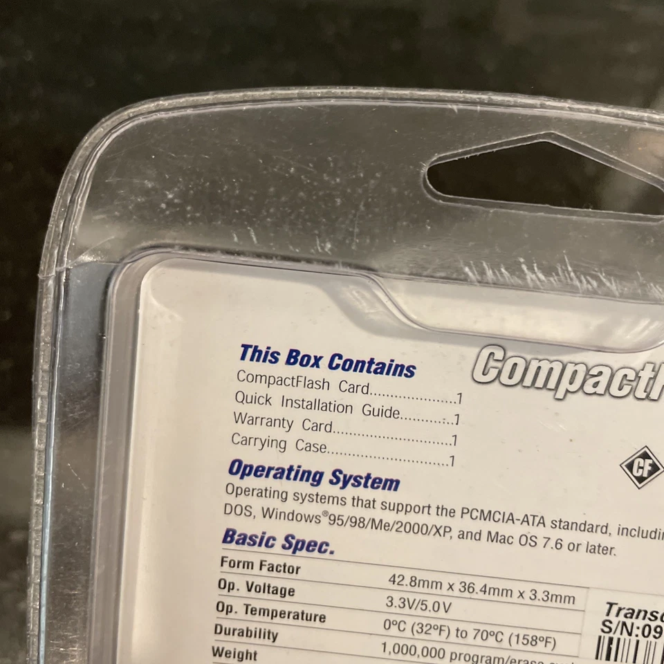 VTG Transcend 256 MB CompactFlash Card CF Card 256MB Memory Card NOS - Image 3 of 4