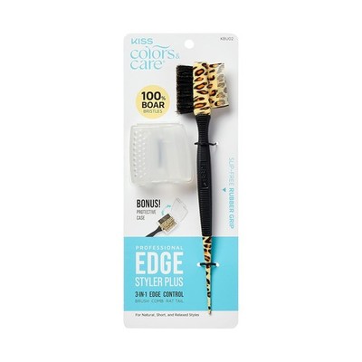 KISS Colors & Care 3-in-1 Professional Edge Styler Plus with Case - Slip-Free Ru