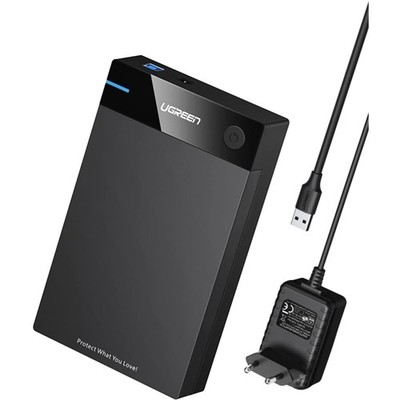 Festplattengehäuse Extern 3,5 Zoll SATA HDD SSD USB 3.0 UASP Schwarz