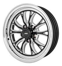 JEGS SSR Spike Wheel [Size: 15" x 4"] Polished Lip with Black Milled Spokes