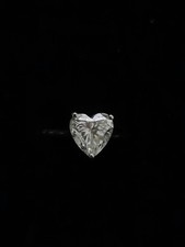 2 Carat Cubic Zirconia Heart Solitaire Sterling Silver Ring Valentines Day