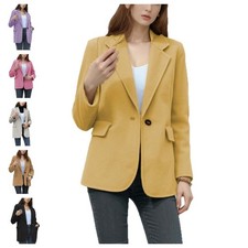 Womens Casual Suit Jacket Solid Color Polyester For Blazer for Spring Winter